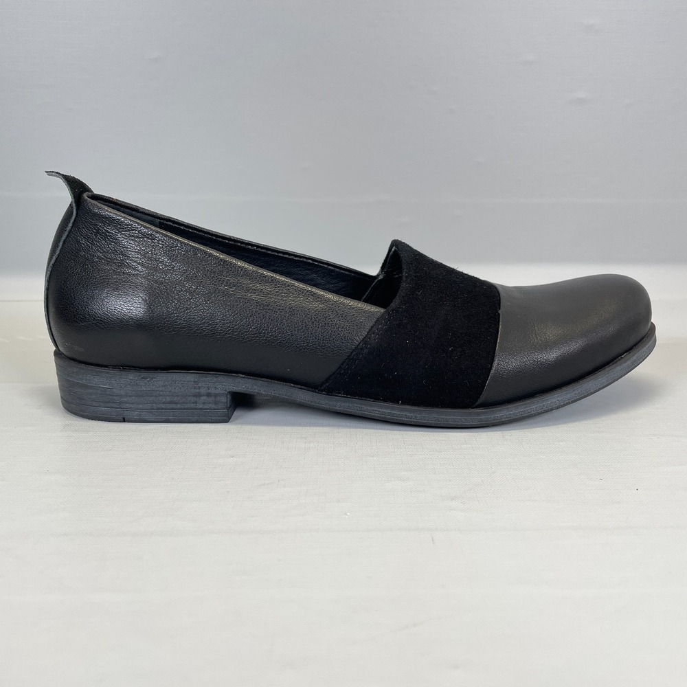 Bueno Isabelle Shoes Womens Size 39 US 8 Black Leather Slip On Casual Loafers